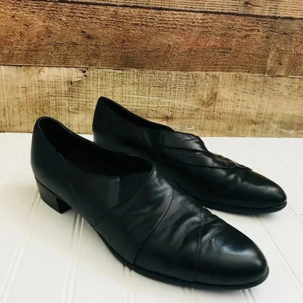 Munro  American Black Leather Comfort Shoes